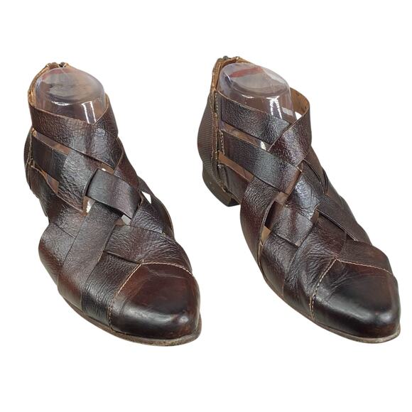 Bed Stu Women’s Brittany Brown Woven Leather Shoes Size US 9 - Picture 5 of 11